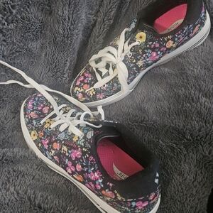 Skechers Black Floral Sneakers